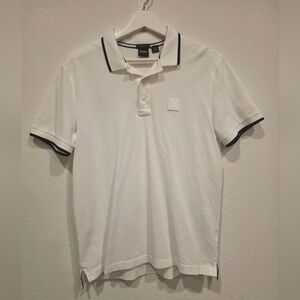 Hugo Boss Men's Medium Regular Fit Pima Cotton White Polo Shirt